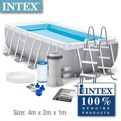 INTEX Basen Prism Frame Rectangular Pools 4 m x 2 m x 1 m, z filtracją, 2678