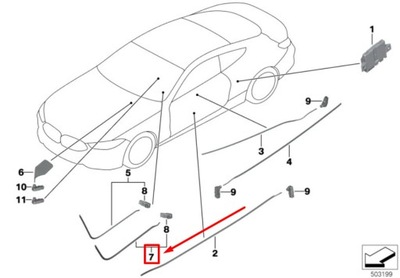 Bmw 8 g15 left center console fibre-optic condu. 63319868783 9868783 фото №1