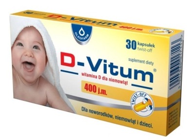 D-Vitum D dla niemowląt 400 j.m., 30 kapsułek