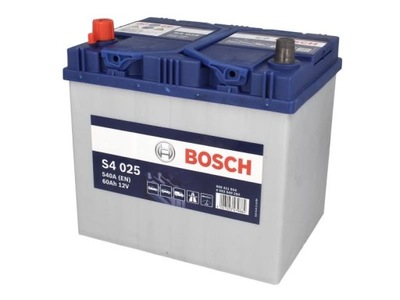 АКУМУЛЯТОР BOSCH S4 025 (60AH/540A, ЛІВИЙ +, B00)