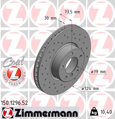 ZIMMERMANN 150.1296.52 ДИСК ГАЛЬМІВНИЙ