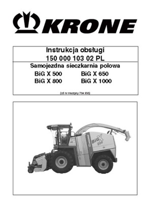 KRONE BIG X 500, 650, 800, 1000 - MANUAL MANTENIMIENTO PL  