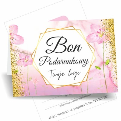 Bon podarunkowy VOUCHER logo 12 szt koperta tanio