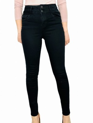 Jeansowe elastyczne spodnie rurki S 36 New Look