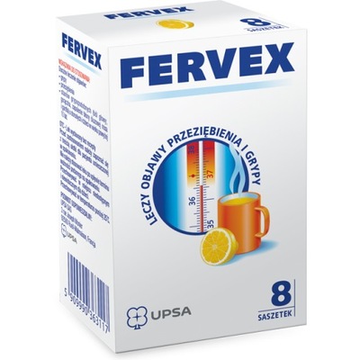 Fervex, smak cytrynowy, 8 saszetek