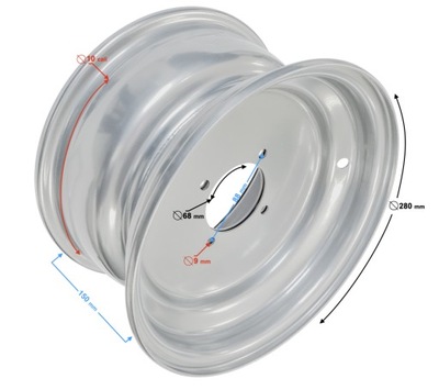 LLANTA PARTE DELANTERA PLATEADA 10X5,5 (90MM) ATV  