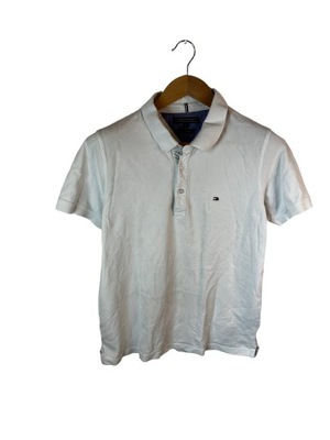 Koszulka polo Tommy Hilfiger biała z logiem XL