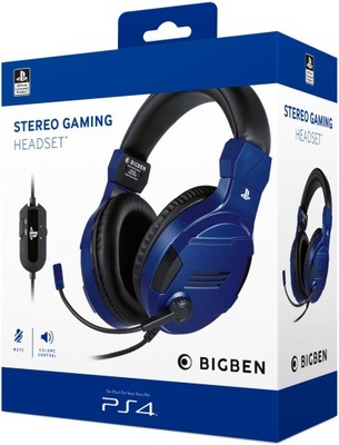 BIG BEN Słuchawki PS4 Niebieskie na licencji SONY