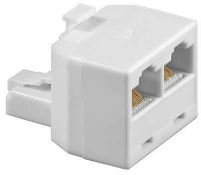 Trójnik ISDN Wtyk RJ45 / 2x gniazd RJ45 Biały