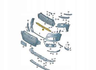Решітка середня нижня решітка радіатора audi q7 4m0807647b aso фото №1