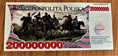 Banknot 200000000 zł Jan Henryk Dąbrowski