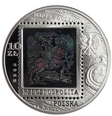 Moneta 10 zł - Poczta Polska - 2008 rok