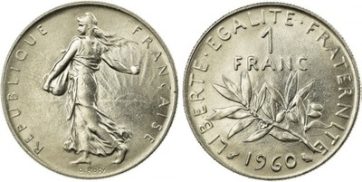 1 frank ( 1960 ) Francja - obiegowe