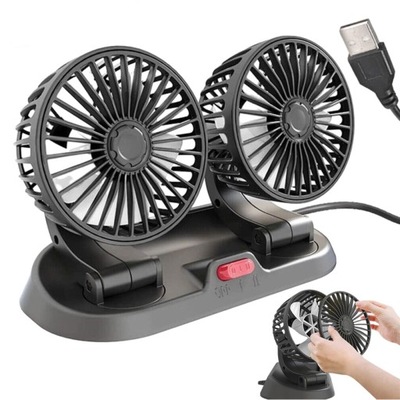 VENTILADOR AUTO USB DOBLE VENTILADOR SOPLADOR DE AUTOMÓVIL 5V  