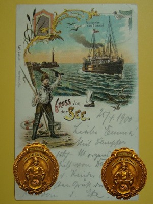 1899 Gruss von der See Litho,Stan Lux P902