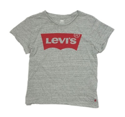LEVI'S Damski Szary T-shirt Bluzka Logo r. XL 42