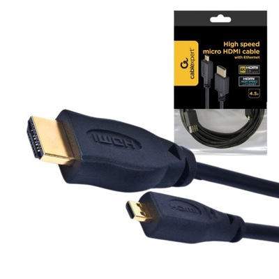 KABEL HDMI 2.0 - MICRO HDMI PRZEJŚCIÓWKA HDMI 4K 60Hz UHD 3D 4,5M GEMBIRD