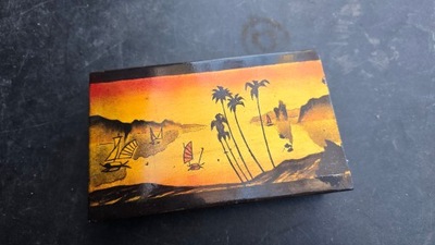 STARA PUSZKA DREWNIANA ZDOBIONE RETRO VINTAGE ORYGINAŁ OKAZJA