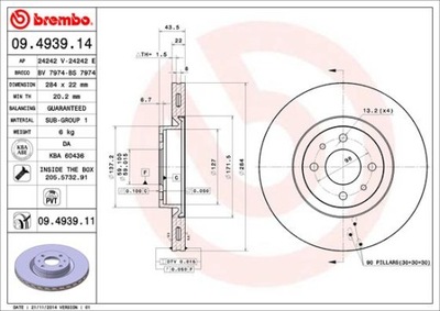 DISKU STABDŽIŲ BREMBO 09.4939.11 