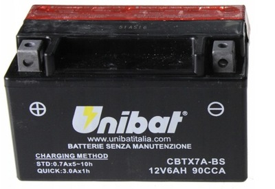 BATERÍA UNIBAT CBTX7A-BS AGM 6AH 90A  