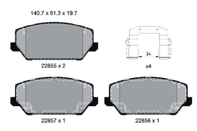 TEXTAR ZAPATAS DE FRENADO PARTE DELANTERA HYUNDAI I30 KONA KIA OPTIMA 2.0 09.15-  