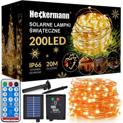 Lampki solarne Heckermann VCT-SLC-21 200LED Warm