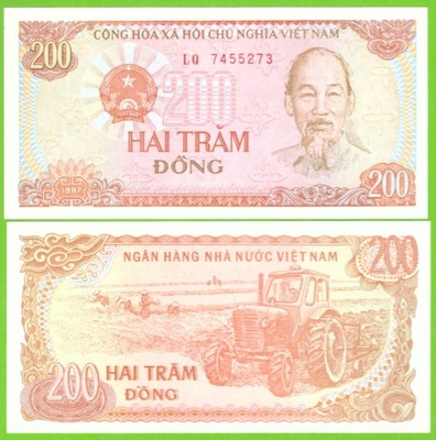 WIETNAM 200 DONG 1987 P-100c UNC