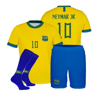 NEYMAR BRAZYLIA strój komplet getry rozm. 110