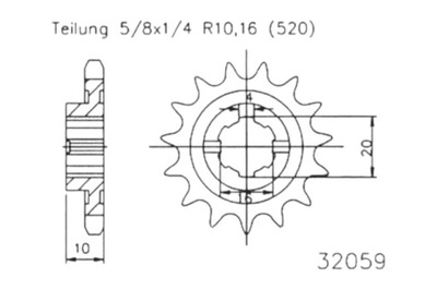 ЗУБЧАТКА ПЕРЕД ESJOT 14Z HUSQVARNA SM 125