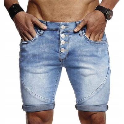 SPODENKI JEANS MĘSKIE KRÓTKIE JEANSOWE r.S-2XL