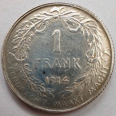 1878 - Belgia 1 frank, 1914 ag