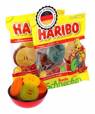 Żelki owocowe HARIBO Bunte Schnecken Ślimaki 160g