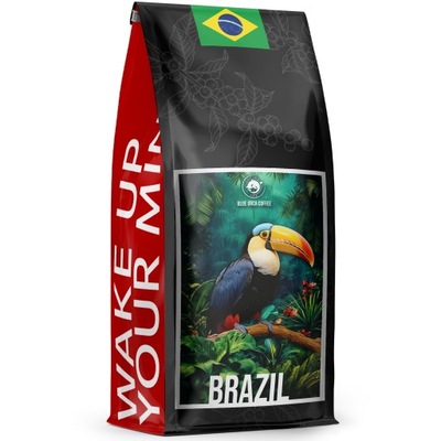Kawa ziarnista BRAZYLIA 100% ARABICA - 1kg Świeżo Palona - BLUE ORCA COFFEE