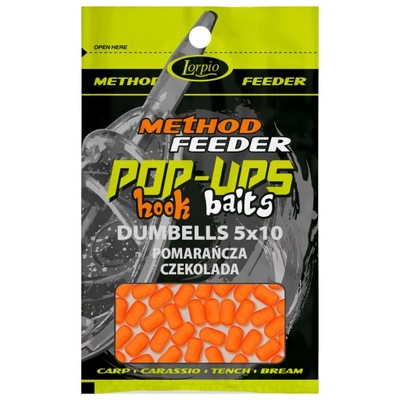 LORPIO POP-UPS DUMBELLS 5x10mm POMARAŃCZA CZEKO