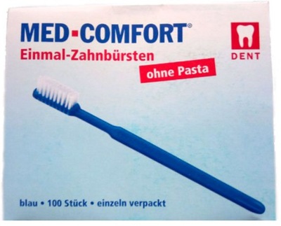 MED COMFORT Szczoteczki jednorazowe 100szt bez pasty