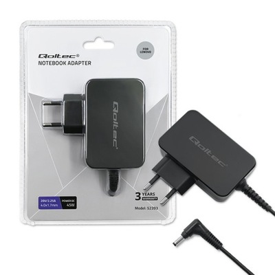 Qoltec Zasilacz do laptopa Lenovo 45W 20V 2.25A 4.0*1.7 kabel 1.5m