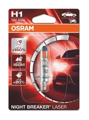 ЛАМПОЧКА OSRAM H1 NIGHT BREAKER LASER +150% BLISTER