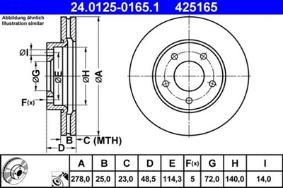 2X ДИСК ТОРМОЗНОЙ MAZDA ПЕРЕД 3/5 1,4-2,0 03- 24.0125-0165.1