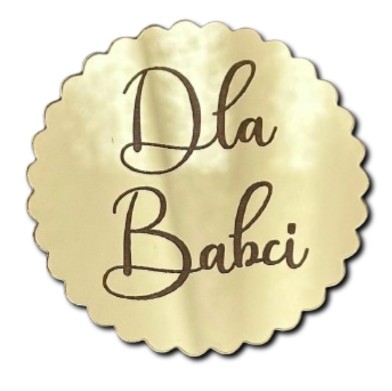 Dla Babci napis Exploding Box Scrapbooking Dekor Plexi złote lustro 7cm