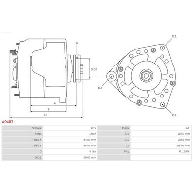 ALTERNADOR AS-PL A0483  