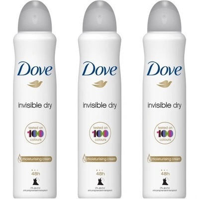 Dove Invisible Dry Antyperspirant spray 3x250ml