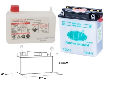 LANDPORT BATERÍA YB5L-B 12V 5AH 121X61X131 (12N  