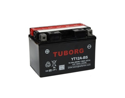 POTENTE BATERÍA MOTO TUBORG YT12A-BS 10,5AH 180A  