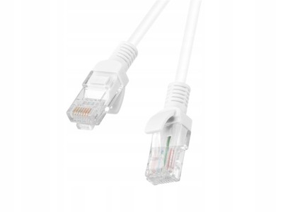 Kabel sieciowy Patchcord UTP kat.5e 1m biały