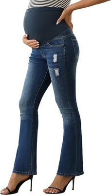Spodnie ciążowe Jeansy Elastyczne dżinsy ciążowe M- WYSOKI STAN -Maacie