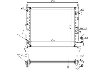 Nissens радиатор воды renault twingo 1 1.2 c063. фото №1