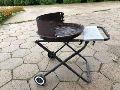 GRILL OGRODOWY WĘGLOWY kółka OKAZJA !!!