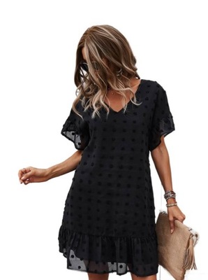 SHEIN LUŹNA CZARNA SUKIENKA MIDI R-M G617055