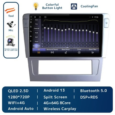 NAVEGACIÓN GPS PARA VW VOLKSWAGEN PASSAT B7 2004-2010 RADIO DE AUTOMÓVIL CARPLAY WIFI  