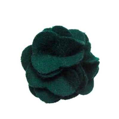 Broszka damska zielona mały kwiat z filcu